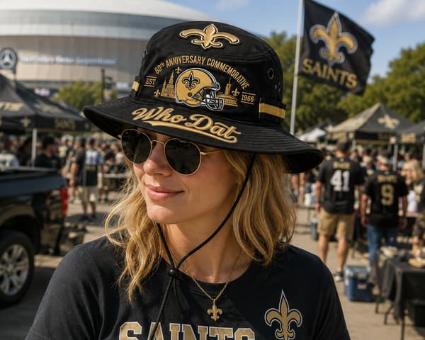 Who Dat 60-års jubilæum Boonie Hat – 60-års jubilæumshat, udendørs solhat til mænd og kvinder