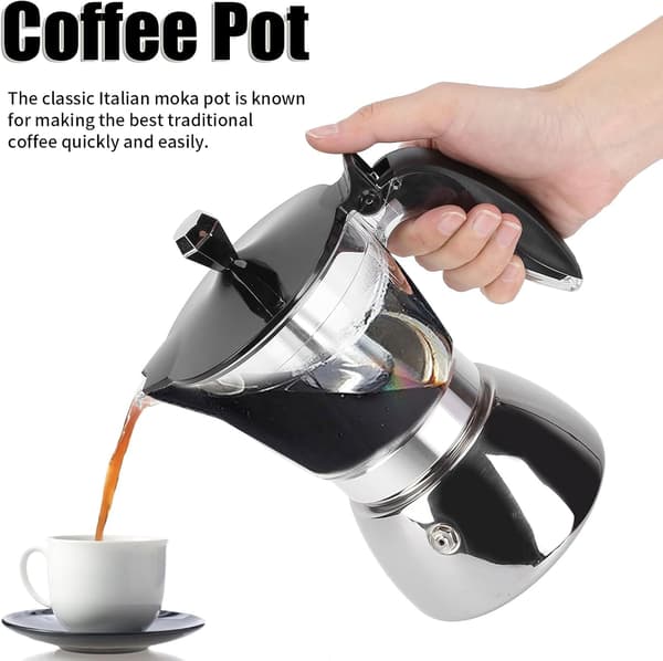 300 ml kaffemaskine i rustfrit stål, Moka-kande i rustfrit stål, Espressomaskine til komfur til husholdningsbrug