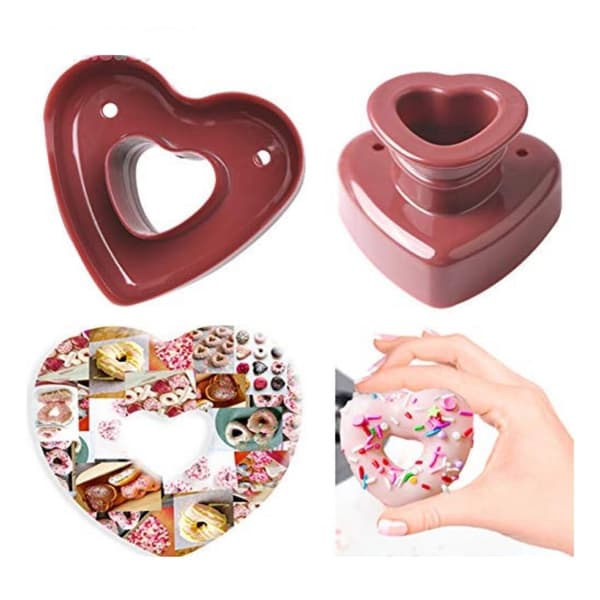 Hjerteformet smultringkutter i plast, smultringmaskin, cupcake, muffins, kakeform