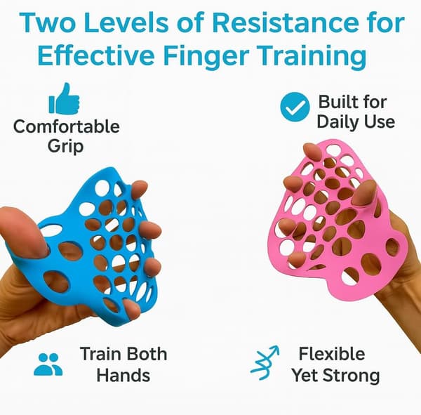2 st fingerövnings- och handterapiutrustning fingersträckare för fingerförstärkning, greppträning och fysioterapi | Handövningsnät