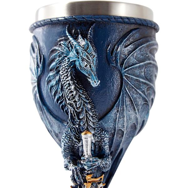 Blå Drage Beger Rustfritt Stål Dungeons and Dragons Gave Beger Vinglass 7 oz. (Blå Sverd Drage) blue