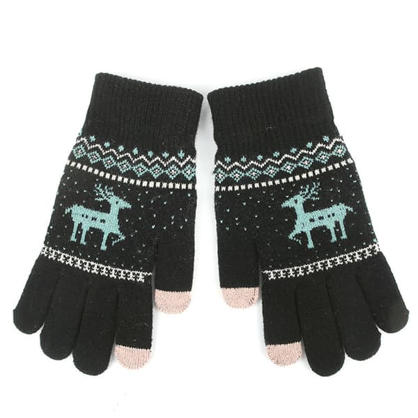 3 Par Jule Vinter Touch Screen Handsker Tekstning Handsker Stræk Strikkede Mekaniske Varme Handsker Unisex B