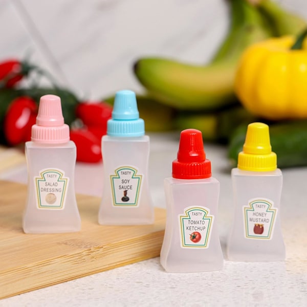 4x Honningflasker Opbevaring Tom Mini Tomatketchupflaske