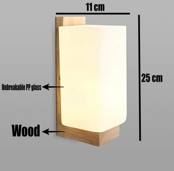 Dekorativa Vägglampor: Moderna inomhuslampor i trä för sovrum och vardagsrum (Glödlampa ingår ej) 1-pack