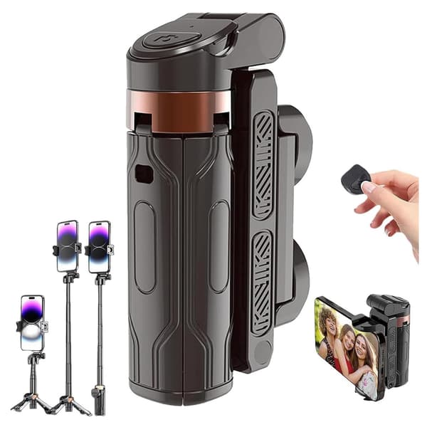 Nytt bærbart selfiestativ, mini-tripod, fleksibel flip-tripod mini, selfiestang med fjernkontroll