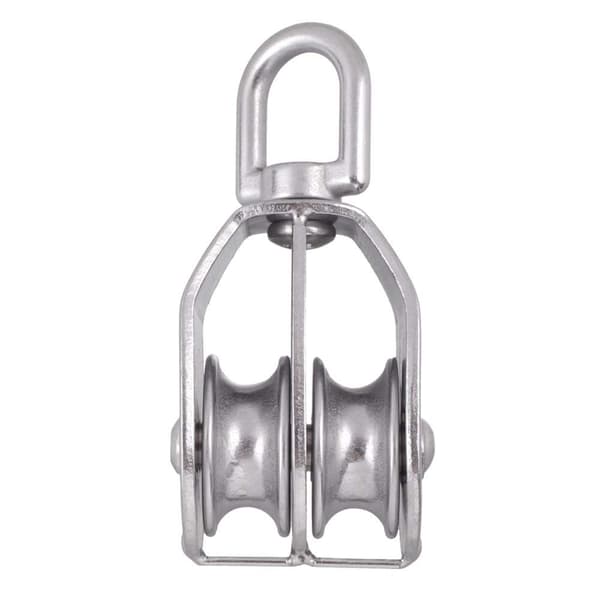 Rostfritt Stål Vajerkran Dubbel Talja Block, M25 Hängande Vajer Draghjul, 4-pack M25