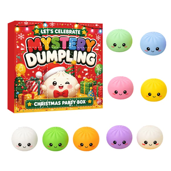 2026 Julemysterie Squishy Blind Box – 9-delt Fidget Squishy Sæt, Sødt Jule Stressaflastende Legetøj til Voksne og Børn