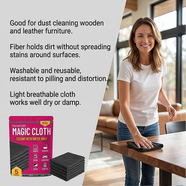 Multifunktionel Magics Klud Superabsorberende Fnugfri Mikrofiber Rengøringsklud til Køkken og Bilbrug 5-pack