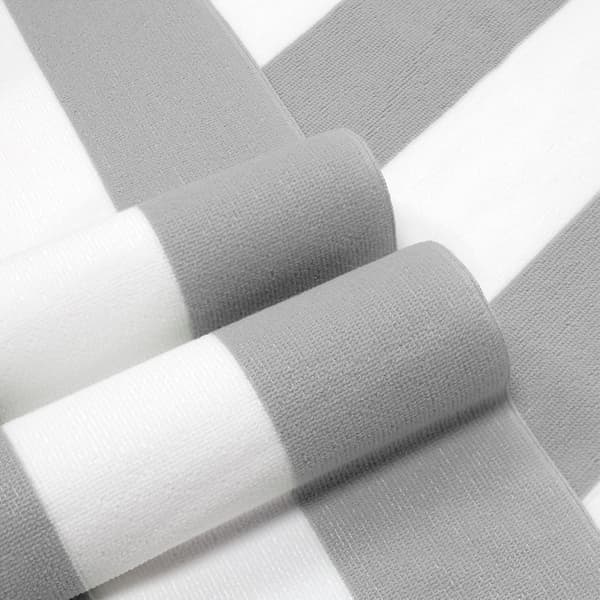 Stort overdimensioneret badehåndklæde - 35 x 70 tommer mikrofiber poolhåndklæde, gråstribet hurtigtørrende cabana badehåndklæde