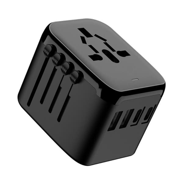 Global Universal Reseadapter Allt-i-ett Strömkontakt Uttag Konverterare Black