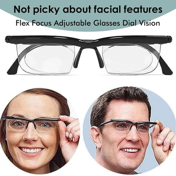 Justerbare læsebriller med fokus, Prima Variable Eyewear nær- og langsyn, 2 stk.