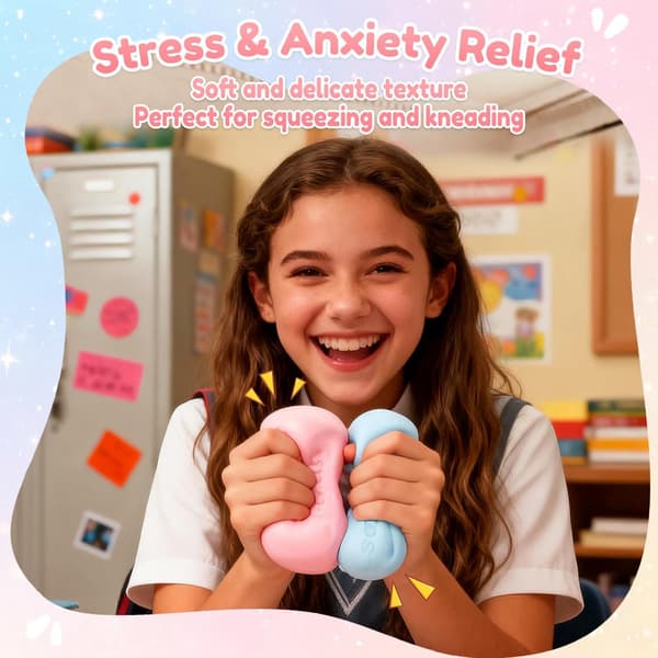 Sæbe Squishy, Langsomt Stigende Squishy, Stress- og Angstdæmpende & Fidget Legetøj til ADHD, Realistisk Sæbe Klemmelegetøj til Strømpefyld, Festgave (Blå) blue