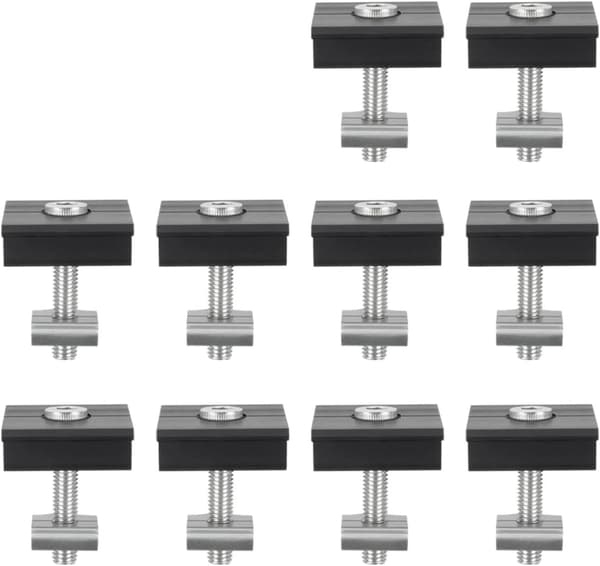 30 mm aluminiumfäste för solpaneler – 10-pack T-fästen för snabb montering