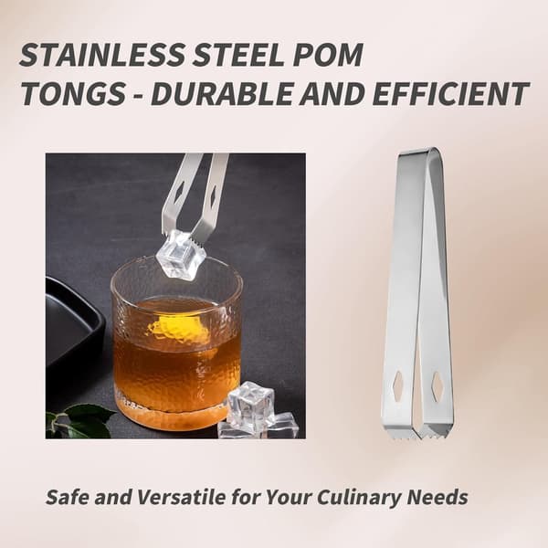 2-pakning små 6-tommers tang i rustfritt stål for matlaging, salat, bartending, sølv
