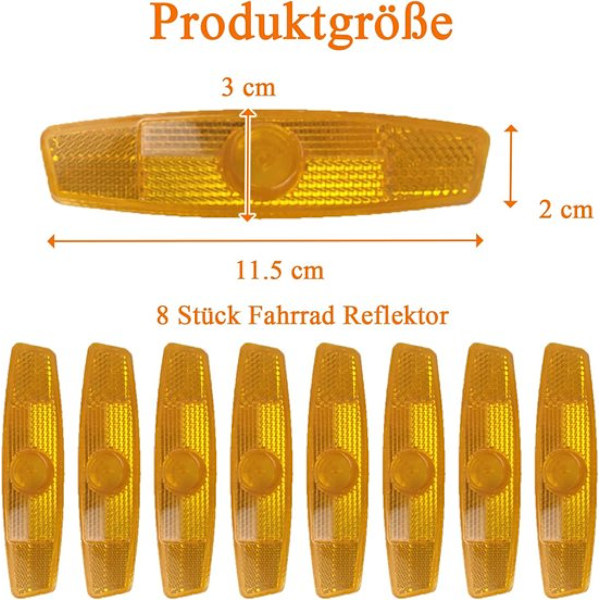 Cykelegerreflekser - 8 stk. - Cykelrefleks sæt - Sikkerhedsreflekser til mountainbikes