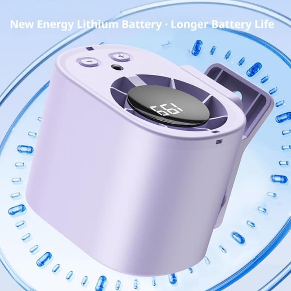 Bilclipsventilator 1500mAh LED-display 199 hastigheder 360° justerbar USB genopladelig minikøleventilator til rejser og køretøjsbrug Grå Grey