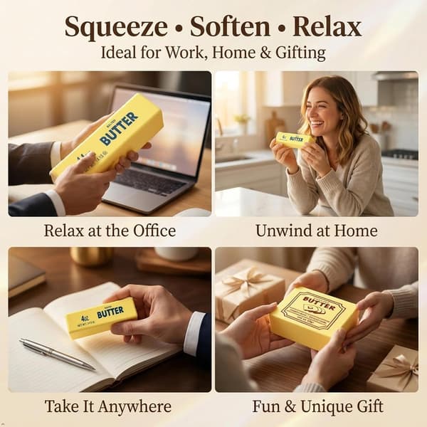4-pack Jumbo Butter Squishy Set: 14oz Giant Slow Rising Sensory Fidget Toy 4 Pack Butter Set