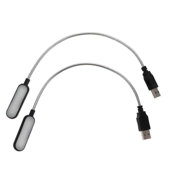 2 x bærbar leselampe – Mini LED USB notatboklampe (svart) Black 1.5X30.5CM