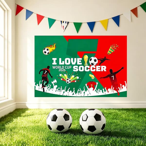 VM 2026 Baggrund 59x39.37in, Fodbold Tema Fest Dekoration Baggrund A1