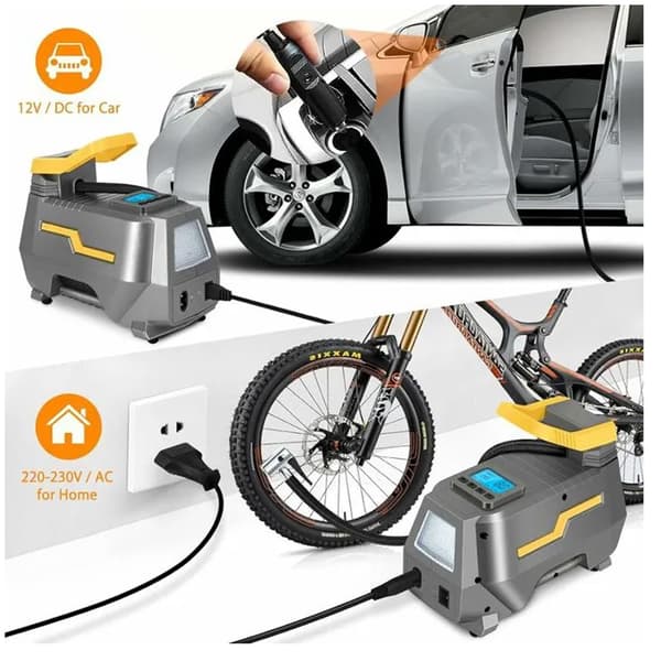 Dækoppumper til cykler, motorcykler, bolde, med LED-lys