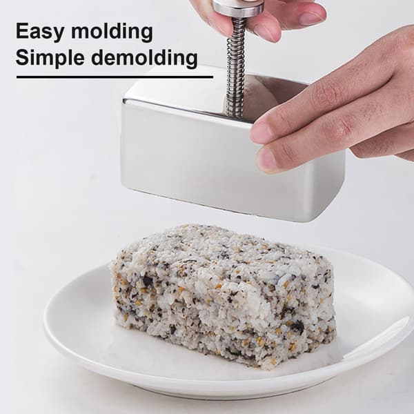 Onigiri Form Rustfritt Stål, Non-Stick Spam Musubi Form Sushi Maker Press Kit Onigiri Form Bento Piknik Sushi DIY Rectangle