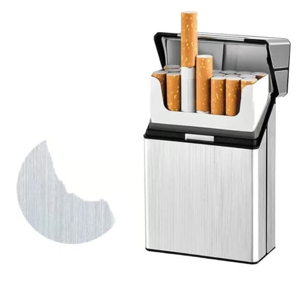 2-pak cigaretetui, aluminiums-flipetui med plads til 20—PA