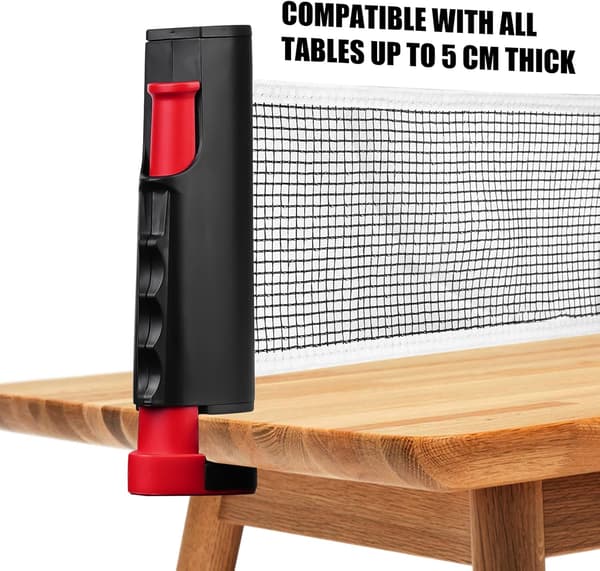 Justerbart uttrekkbart bordtennisnett Reddish Black