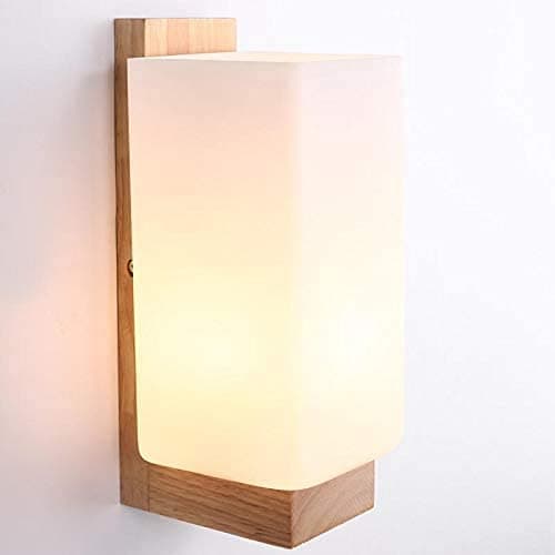 Dekorativa Vägglampor: Moderna inomhuslampor i trä för sovrum och vardagsrum (Glödlampa ingår ej) 1-pack