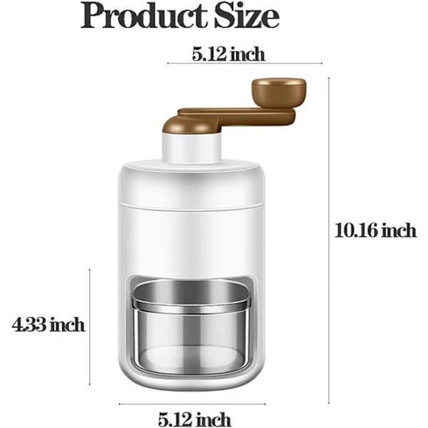 Slushy Maker – Isknuser – Ishøvl – Isknuser – Shaved Ice Maker – Manuel – Hvid
