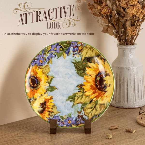 Tallerkendisplaystand, 6-tommer tallerkenholder, dekorativ billedramme, diskholder, træstander