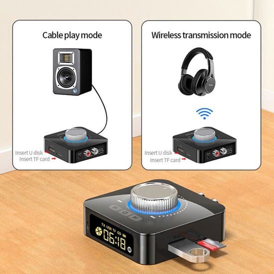 Bluetooth 5.0 mottaker/sender trådløs 3,5 mm AUX til RCA HiFi lydadapter