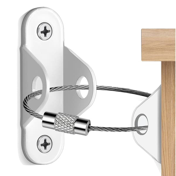 Möbelankare (10-pack) Tippskydd för möbler för barnsäkring, Möbelväggankare Jordbävningsremmar för möbelbyråvägg, vit White