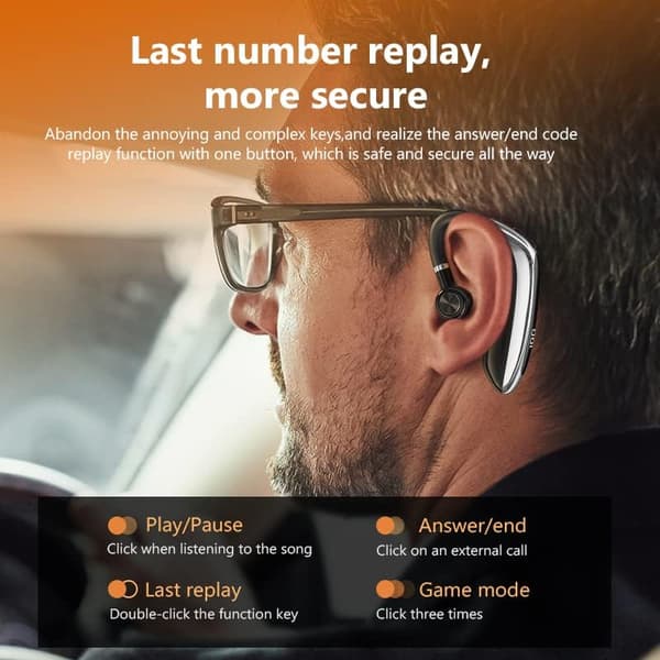 Bluetooth Headset Trådlöst Bluetooth-öronsnäcka 98H Samtalstid Bluetooth Headset för Mobiltelefoner Brusreducerande Mikrofon Handsfree-samtal Trådlöst