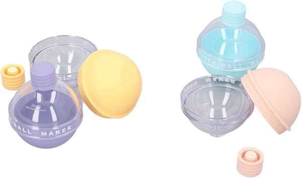 2,4 tums isbollsform, 4 st isbitsform i silikon med lock, rund isbitsform i glödlampshockey, cocktailisbitsformar, rund istillverkning
