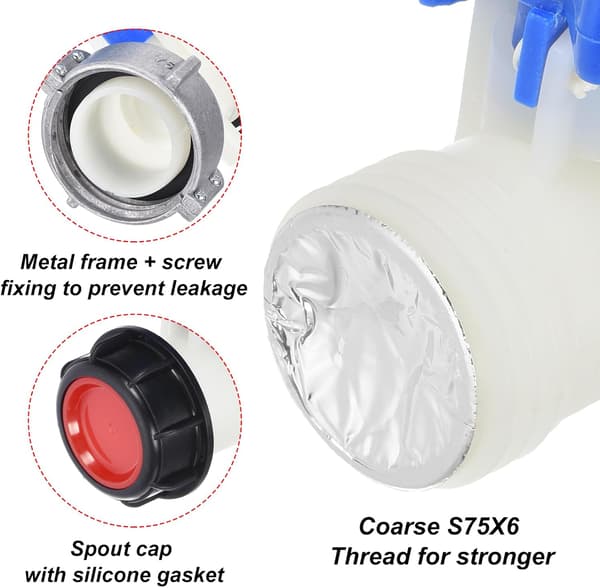 75 mm IBC-behållaradapter - DN50, 1000L IBC-adapter, fjärilsventilbrytare för trädgårdsbevattning