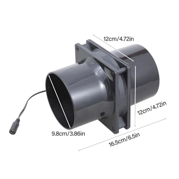 12 cm lydsvag kanalventilator, udsugningsventilator, ventilation