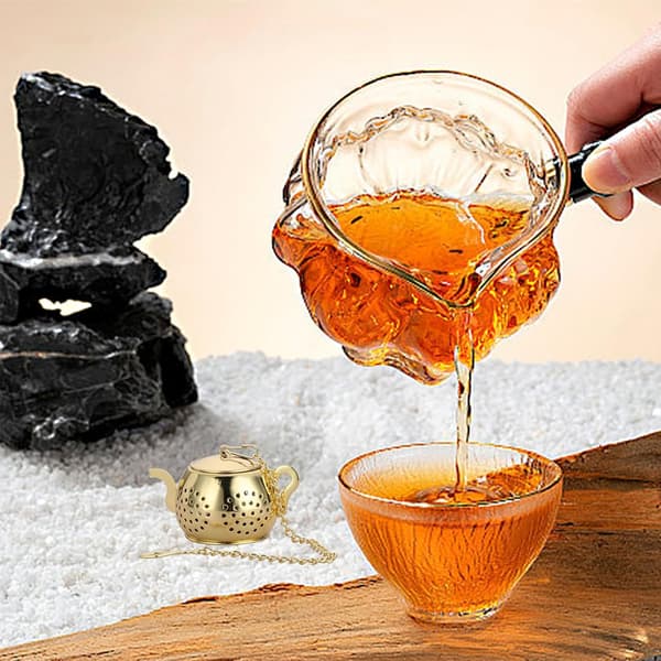 Løsbladet Te Infuser 2-pak, Te Si og Infuser i Rustfrit Stål med Forlængerkæde Krog til Ophængning fra Tekande til Brygning af Løsbladet Te