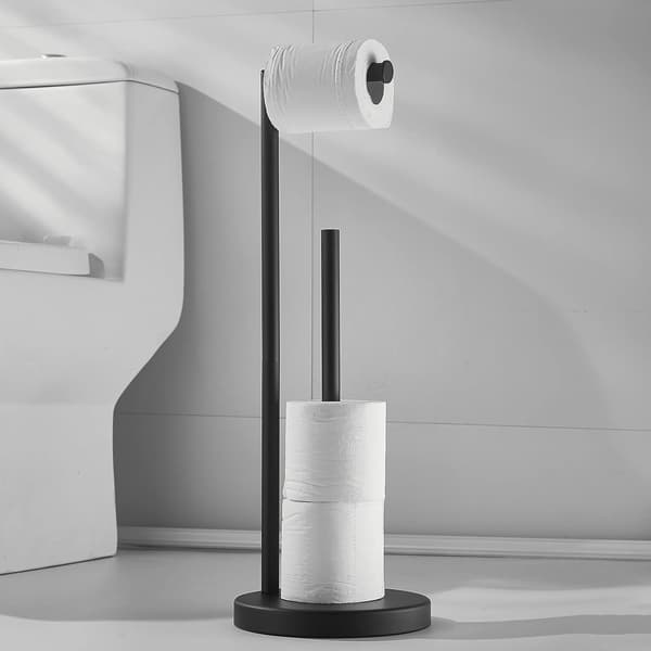WC-paperiteline, vapaasti seisova WC-paperiteline varatoiminnolla, mattamusta