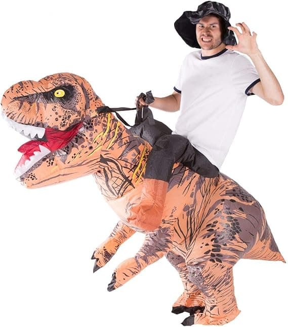 Premium Jurassic T Rex Dinosaur Oppustelig Kostume til Voksne (One Size)