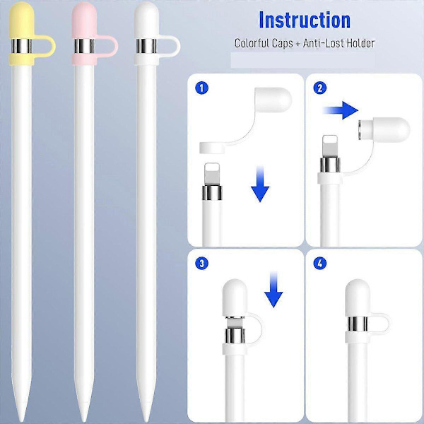 3-pak til Apple Pencil-hætte 1. generation topdækselholder