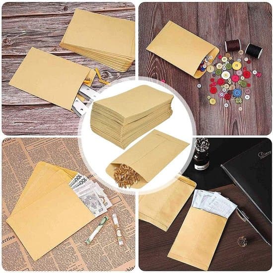 Papperspåsar – DIY-kuvert – Mögelresistenta – 100 stycken – 12×18 cm – Återanvändbara – Minipapperspåsar – Bröllop, Jul – Brun