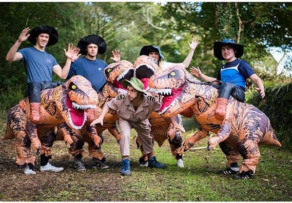 Premium Jurassic T Rex Dinosaur Oppustelig Kostume til Voksne (One Size)