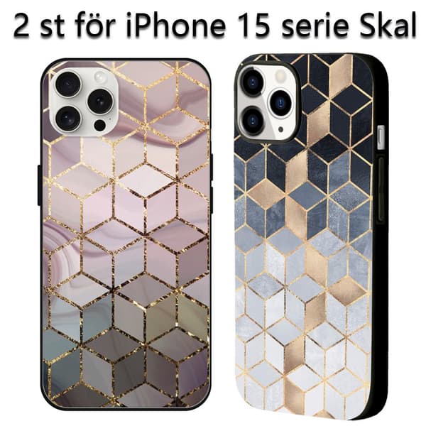 2 st Marmor iPhone 15 Pro Max Skal, Användbart Apple 15 skal för iPhone 15 Plus Pro Max Black iPhone 15 Pro Max