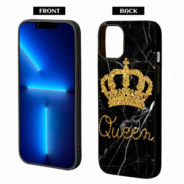 2 stk. King & Queen iPhone 15 Cover Cases, Speciel iPhone 15 Pro telefon til iPhone 15 Plus Pro Max Black iPhone 15 Pro