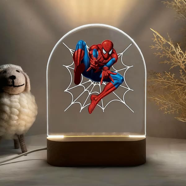 Spiderman nattlys: Gravert barnehageinnredning