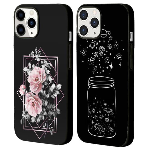 2 st Rosblomma iPhone 15 Pro Skal Fodral, Coolt iPhone 15pro Max för iPhone 15 Plus Pro Max Black iPhone 15 Plus