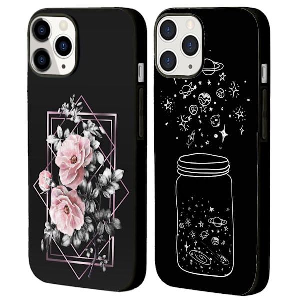 2 stk. roseblomst iPhone 15 Pro deksler, kule iPhone 15pro Max til iPhone 15 Plus Pro Max Black iPhone 15 Pro