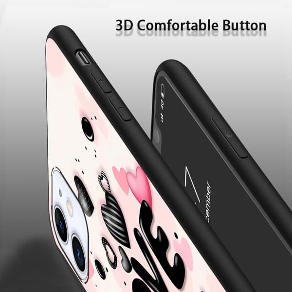 Sjarmerende iPhone 12 mobildeksler, iPhone 14 max deksel til 12 Pro Max 13 14 Mini 15 Pro 17 16 Valentinsdag-deksel Black iPhone 16 Plus