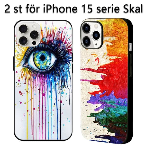 2-pack Abstrakt iPhone 15 Pro Max Skyddsfodral, Friskt iPhone 15 Plus Skyddsfodral för iPhone 15 Plus Pro Max Black iPhone 15