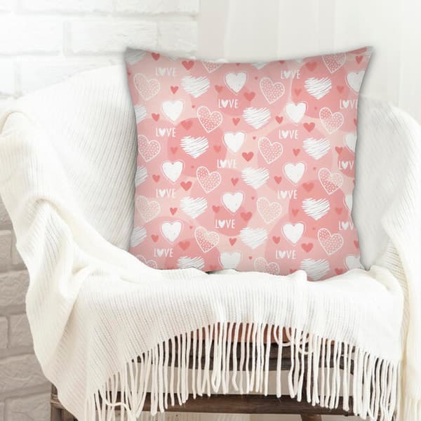 Love Theme Pudebetræk, Polyester Pudebetræk til Sofa, Sofa eller Seng 45x45cm